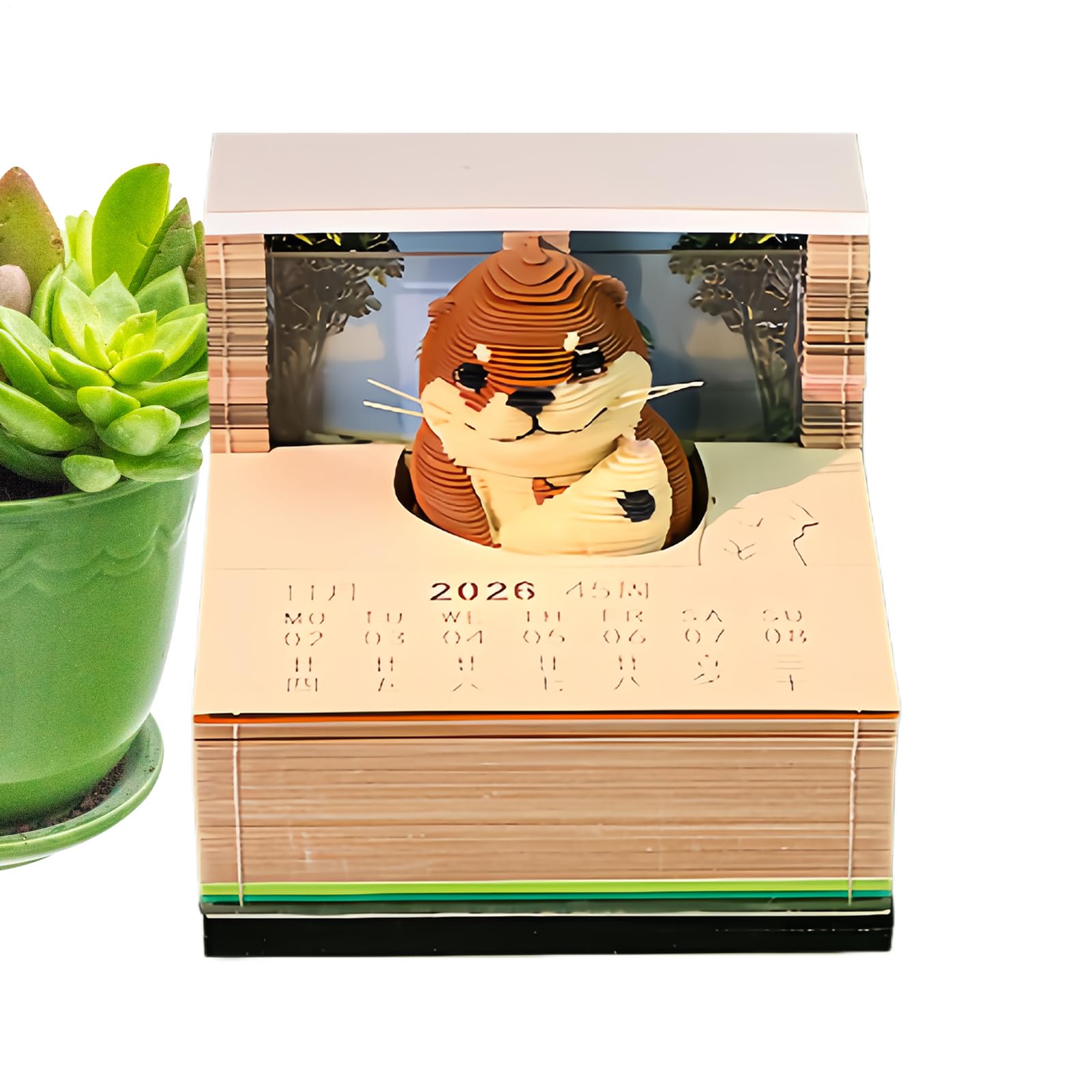 Calendrier 3D animaux mignons pour décorer le bureau et la maison - 8