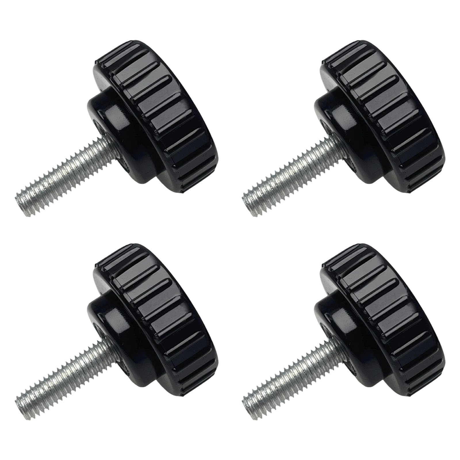 Buxuaaaa 4Pcs 6mm Knurled Grip Ergonomic Thumb Screw Knob Industrial Screws Replacement Round Head Handle Hand Screw Enduring Tighten Bolt Knob