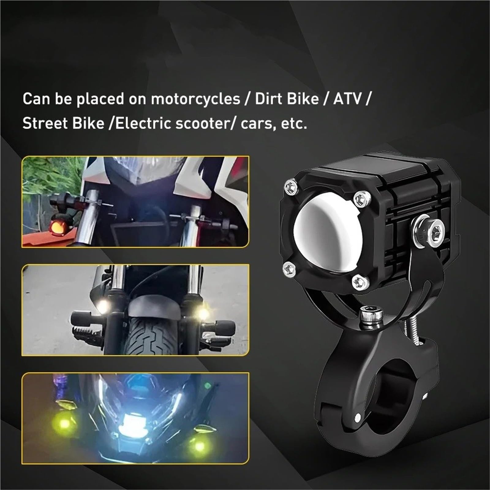 Faro De Motocicleta Faro LED Motocicleta Alta Blanco Amarillo Rojo Para Coche ATV Scooter Antiniebla Lámpara Auxiliar Trabajo
