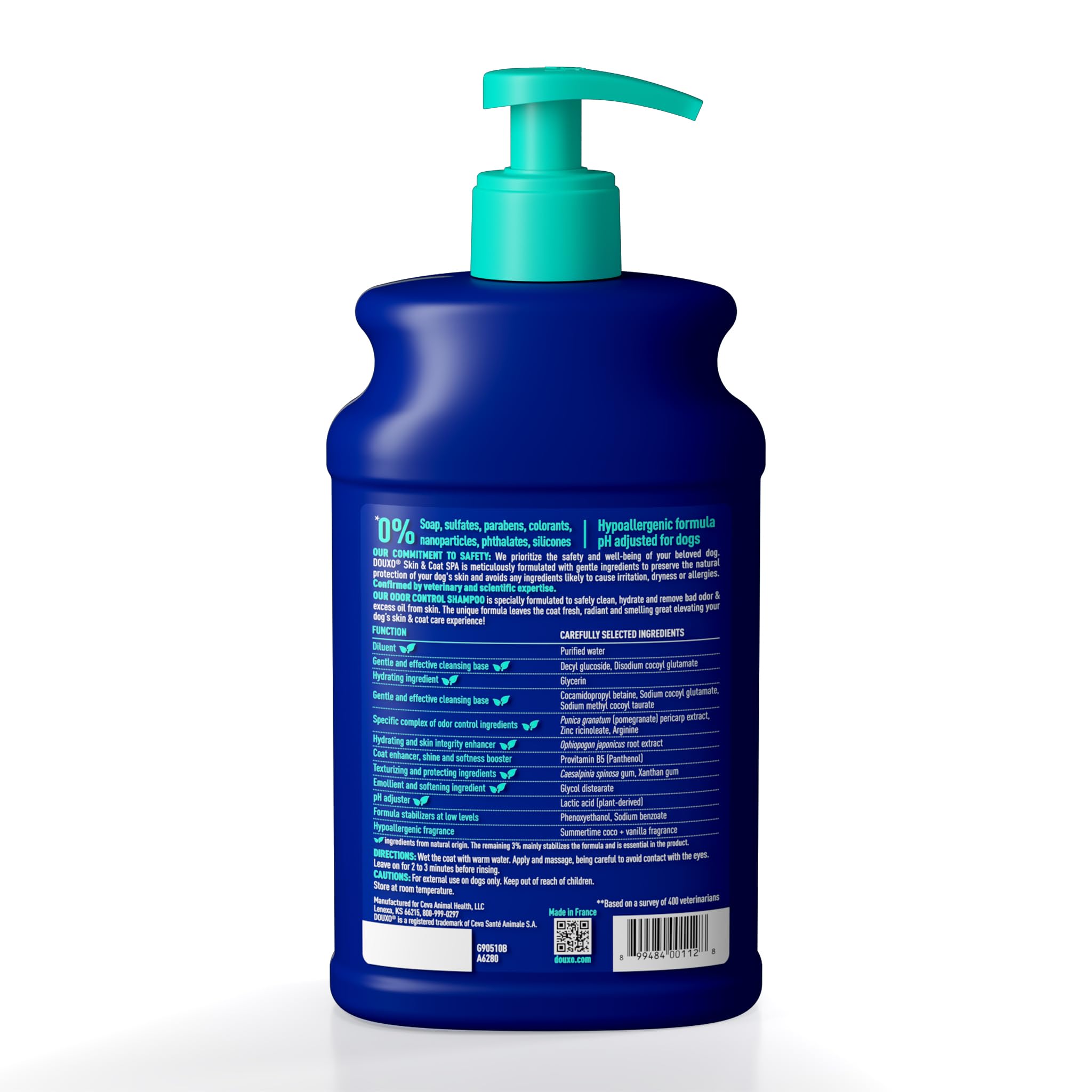 DOUXO® Skin & Coat SPA - Ultra-Safe Odor Control Dog Shampoo for Smelly Dogs, 16 fl oz, Cleans and Hydrates The Skin, Removes Odor, Leaves The Coat Soft and Smelling Great, Skin-Friendly Formula - image 2