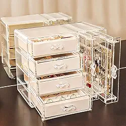 Organizador Expositor De Brincos Colares Joias e Bijuteria com 4 gavetas