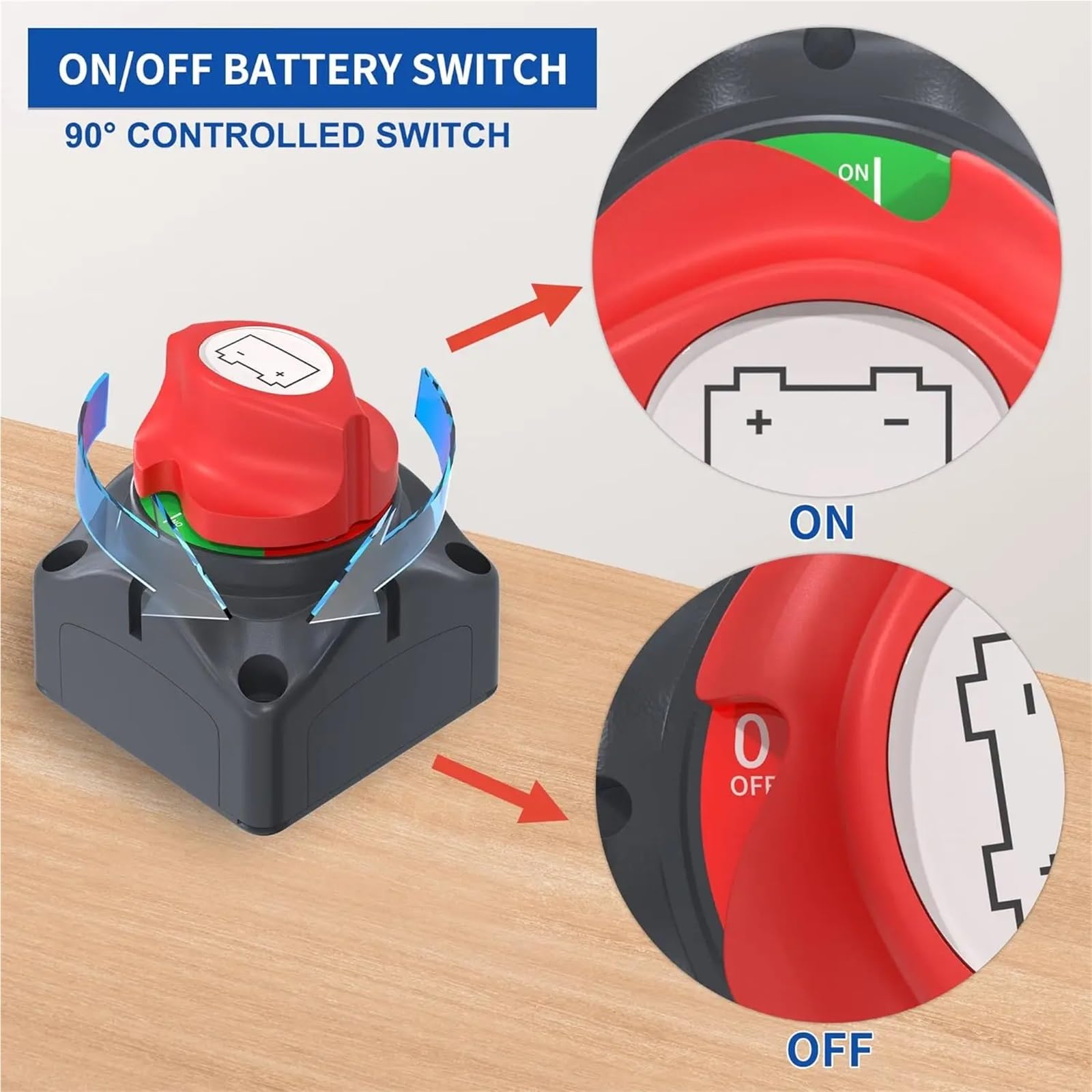 Wyłącznik akumulatora 12V 48V RV Car Marine Battery Switch Miedziany wyłącznik do łodzi ATV UTV Wyłącznik zapłonu samochodu