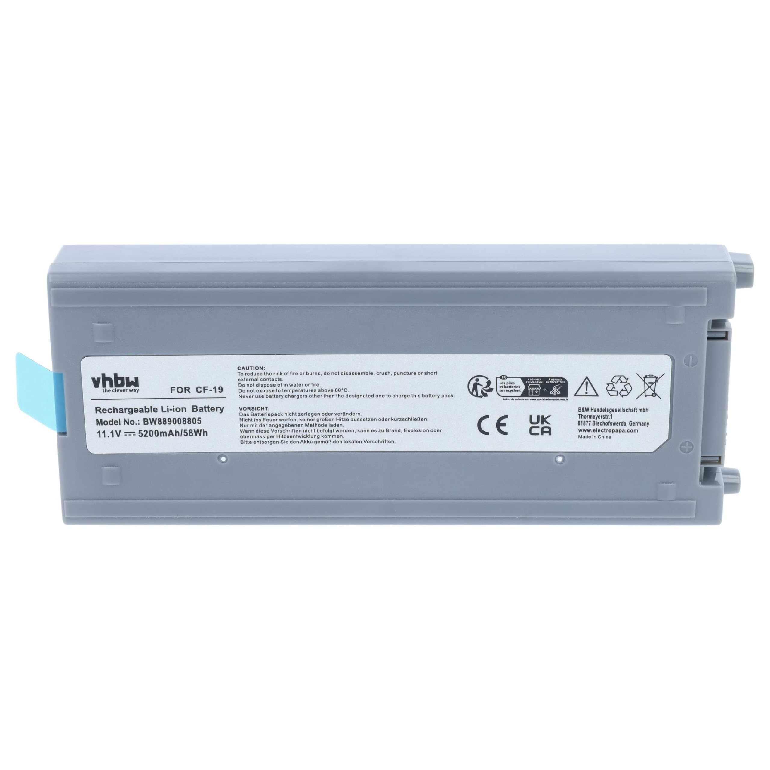 vhbw Batería Compatible con Panasonic CF-19FHGAXT2, CF-19EHG68TE