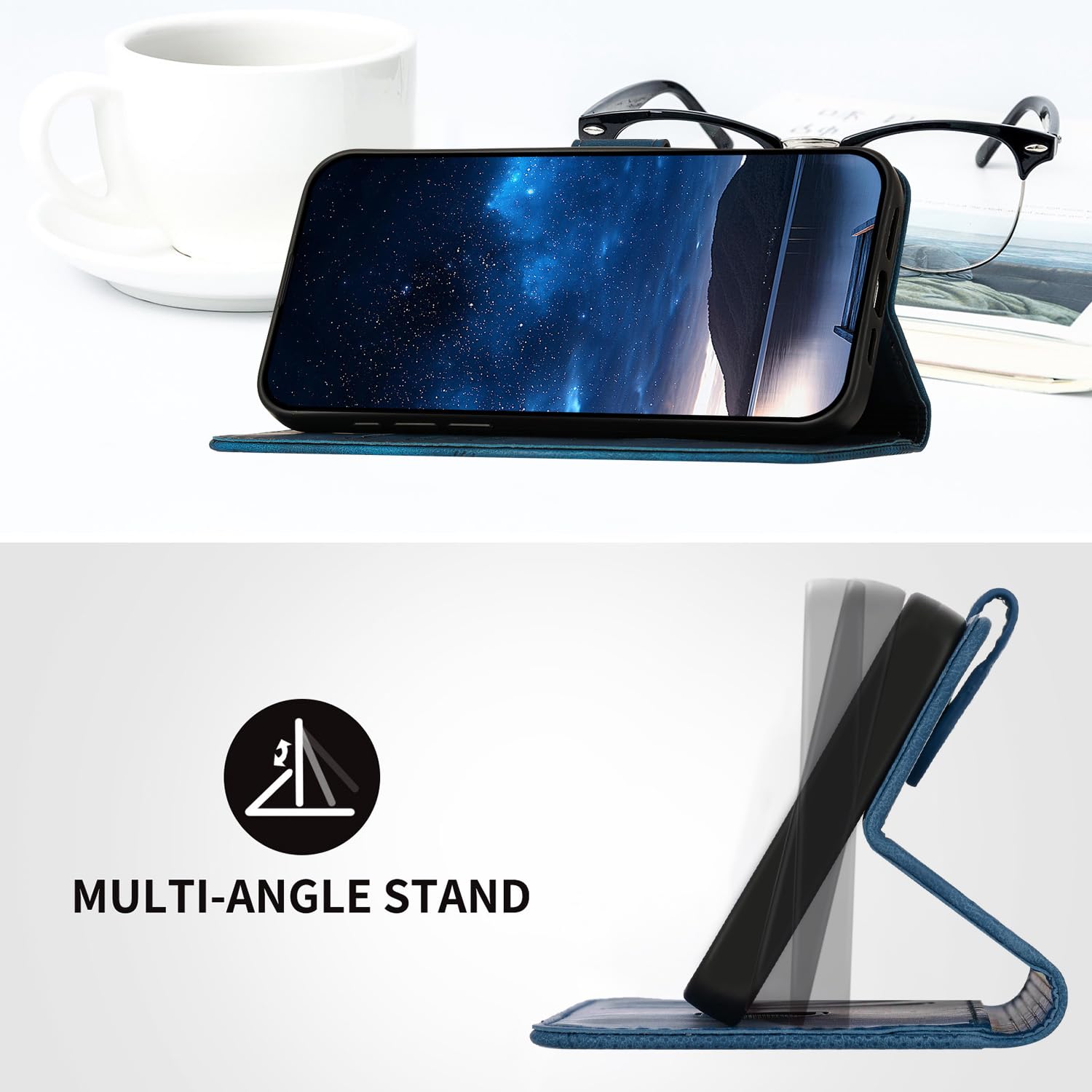 Leder Klapphülle Für Google Pixel 9 Pro & 9 – Mit Kartenfächern, Magnetverschluss & Standfunktion In Lila | Wallet Case