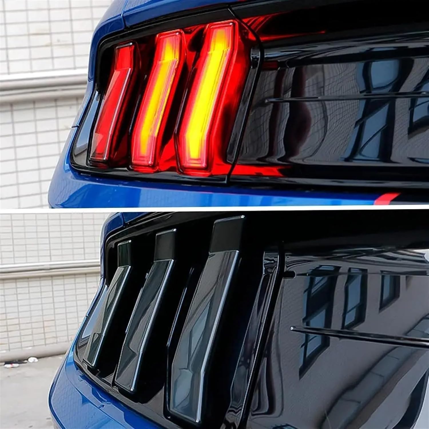 Trailer Light Tail Light for Mustang 2015-2017 2018-2023 Taillight Accessories Car Tail Light Cover Rear Brake Lamp Lens Decoration Guard Sticker Rear Tail Light