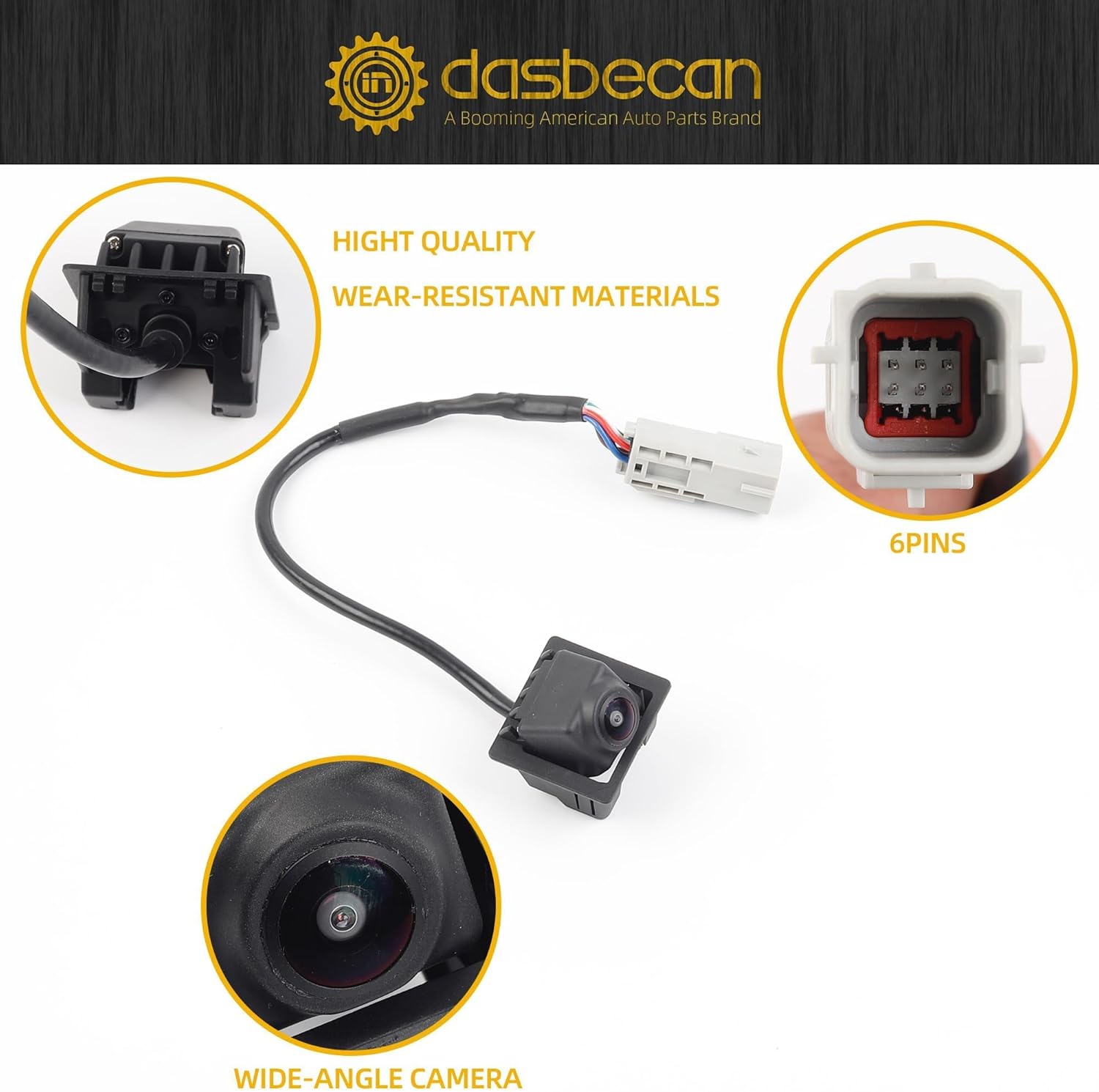 Dasbecan Rear View Backup Camera Compatible with Cadillac SRX 2010-2015 GMC Terrain 2014-2017 Chevrolet Equinox 2014-2015 Trax 2013-2019 Buick Encore 2013-2021 Park Assist Camera 22868129 23205689