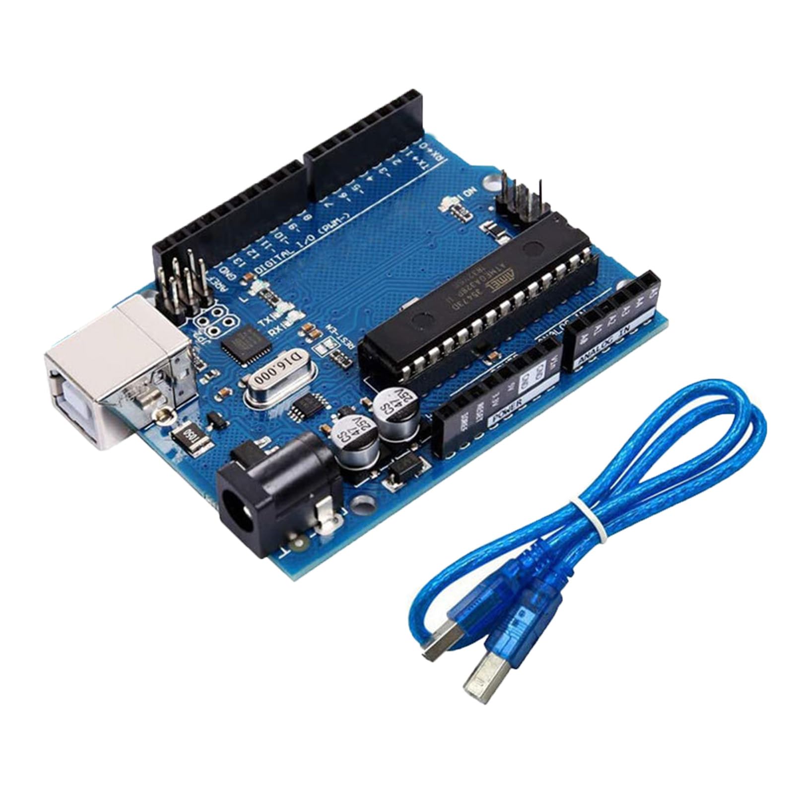 Carte UNO R3 (Giant, ATmega328P) – Fonctionne avec les kits Arduino UNO, avec câble USB, pour projets Arduino