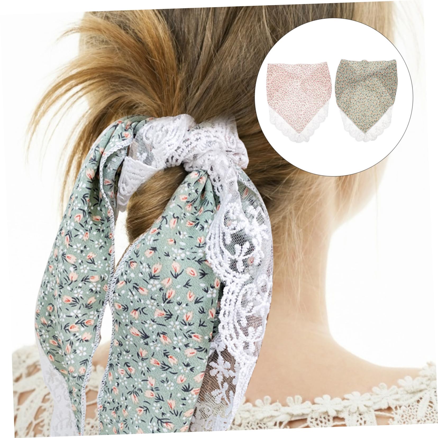 Healeved 10piezas Floral Lace Hair Scarves Triangle Headband Bandanas Estampado Floral Accesorios Para Mujeres Aleatorios Para Fiestas y Uso Diario