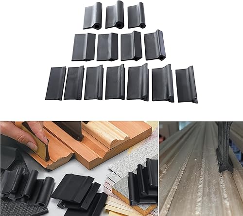 Miniatura 2 de 14 almohadillas de pulido de goma, contornos flexibles, bloque de lijado cóncavo convexo, soporte para papel de lija, herramientas de carpintería,