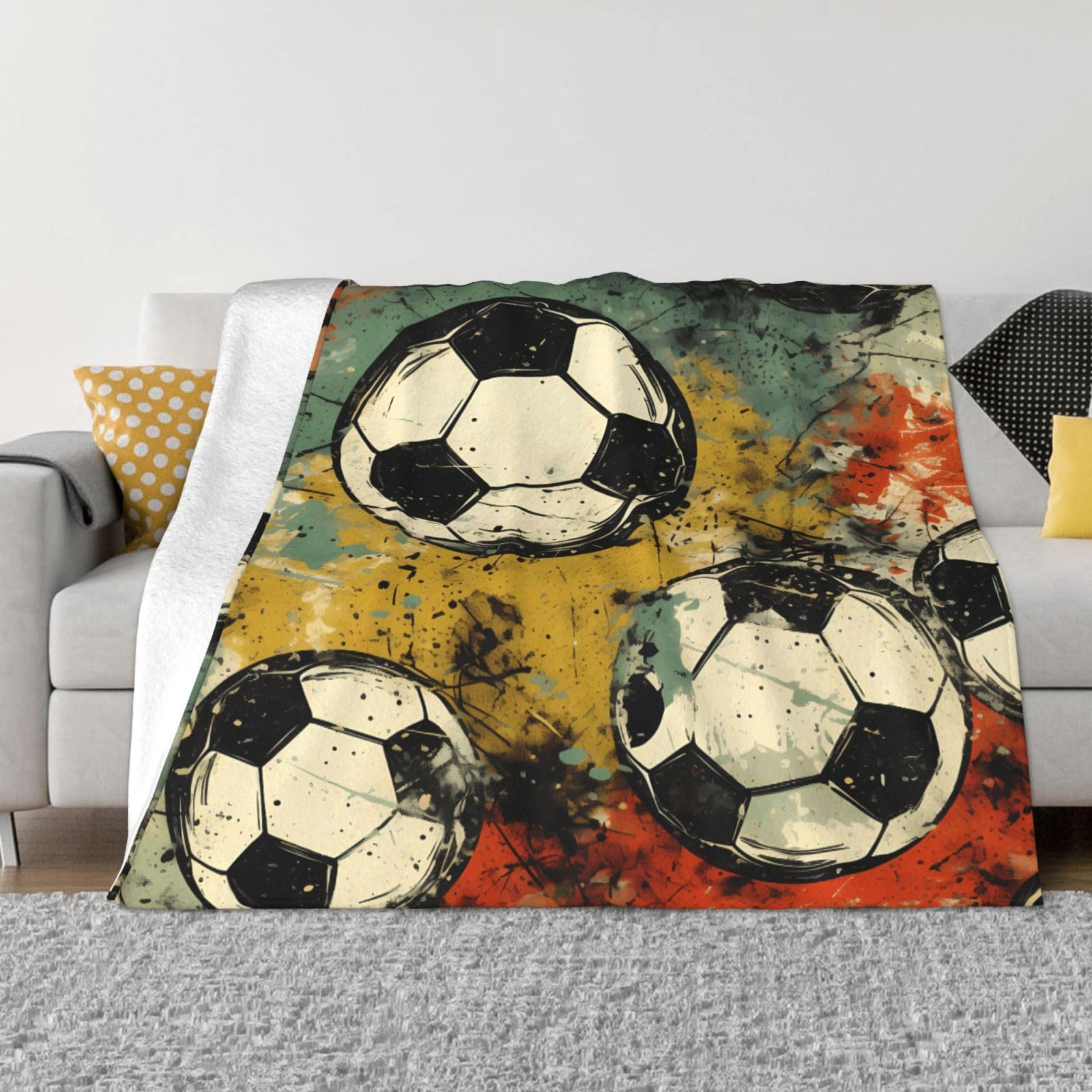Couverture en polaire motif football 76x102 cm Mexpekil