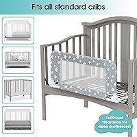 Vista 5 de Protector de barandilla de cuna para niños pequeños - 35.4" Barandillas de cama para niños pequeños convertibles con protector lateral de seguridad