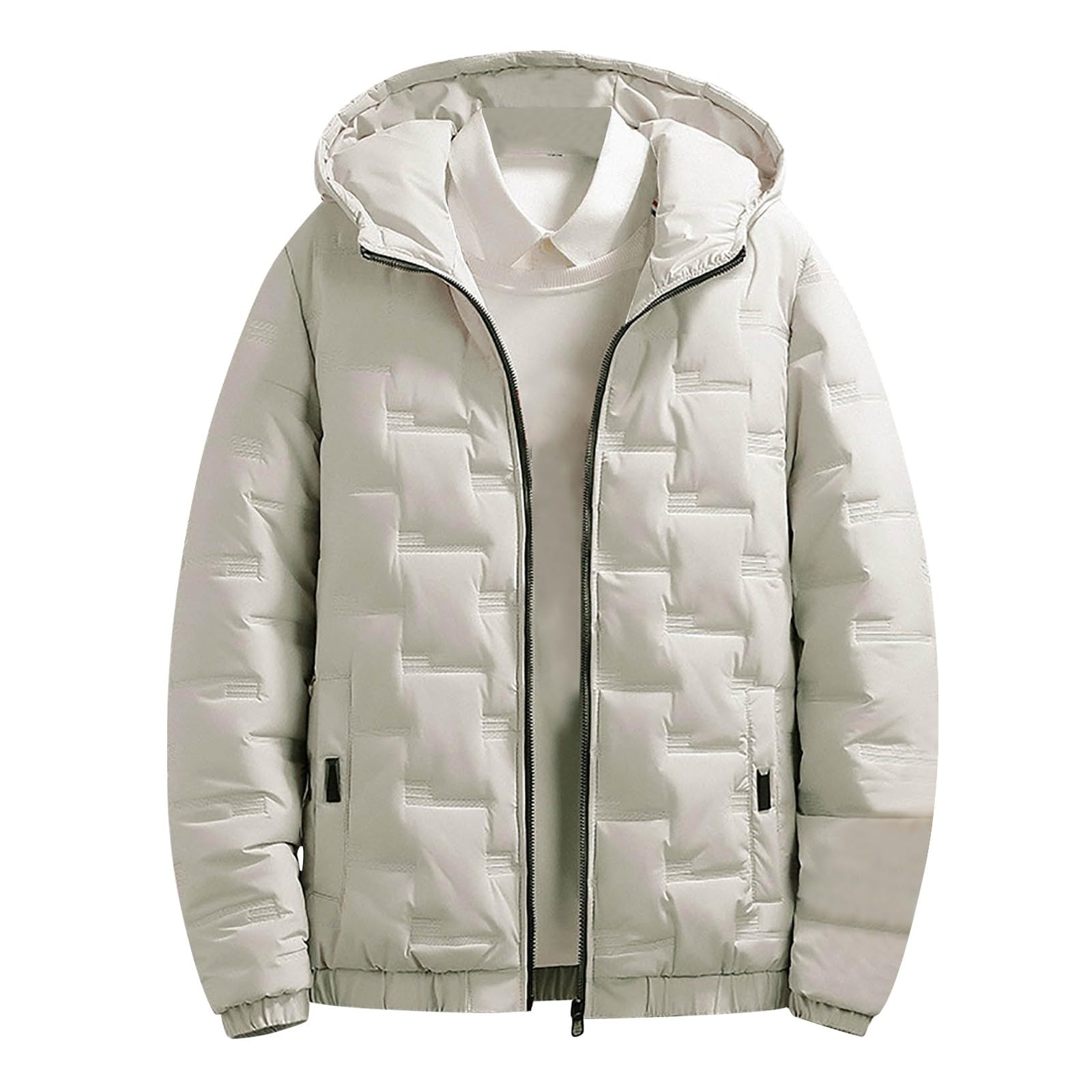 SRZYMJ Winterjacke Herren Übergangsjacke Leichte Steppjacke mit Kapuze Einfarbig Daunenjacke mit Taschen Warm herbstjacke Freizeit Wanderjacke Wintermantel Winter jacken Mantel