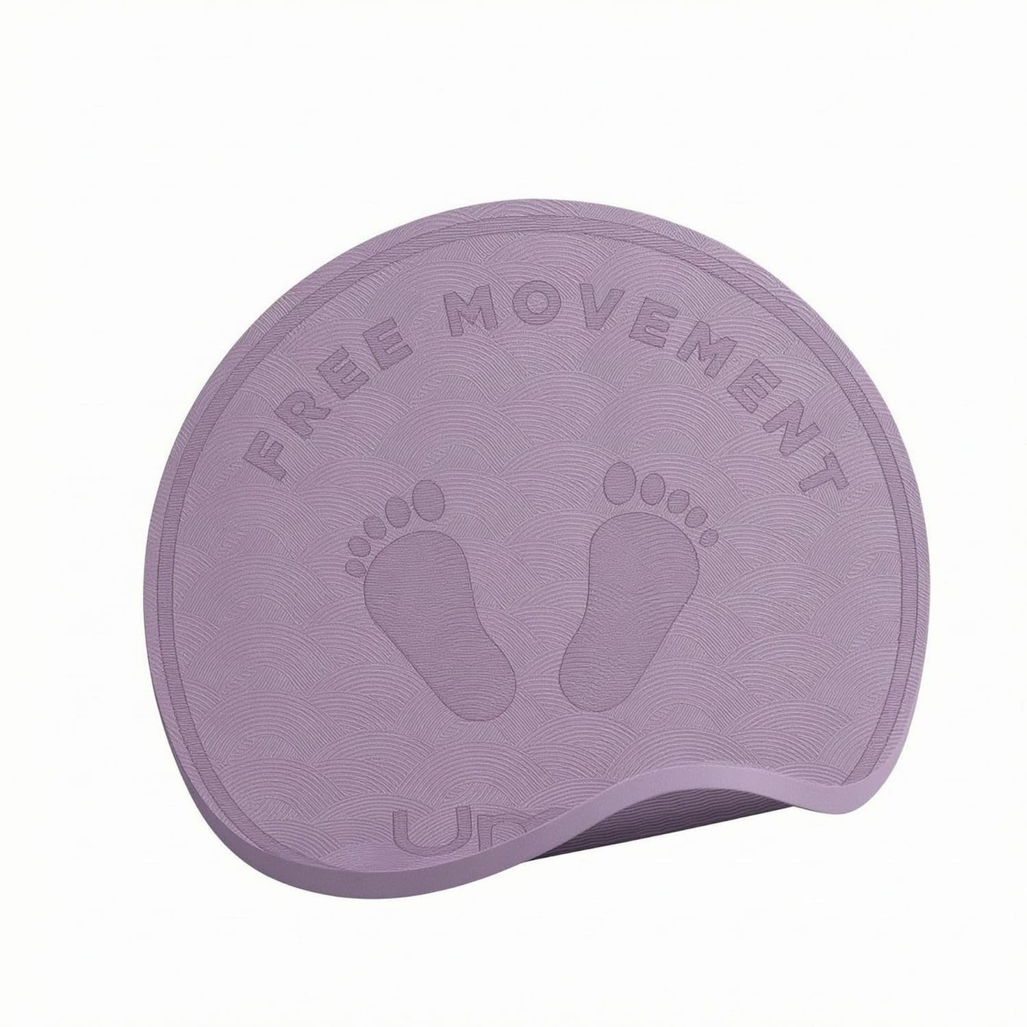 Embossed Jump Rope Mat Wave Pattern Round Exercise Mat Footprint Graphics Jumping Rope Pad Raised Edge, Lilac, 10MM Classic 58CM-image-41