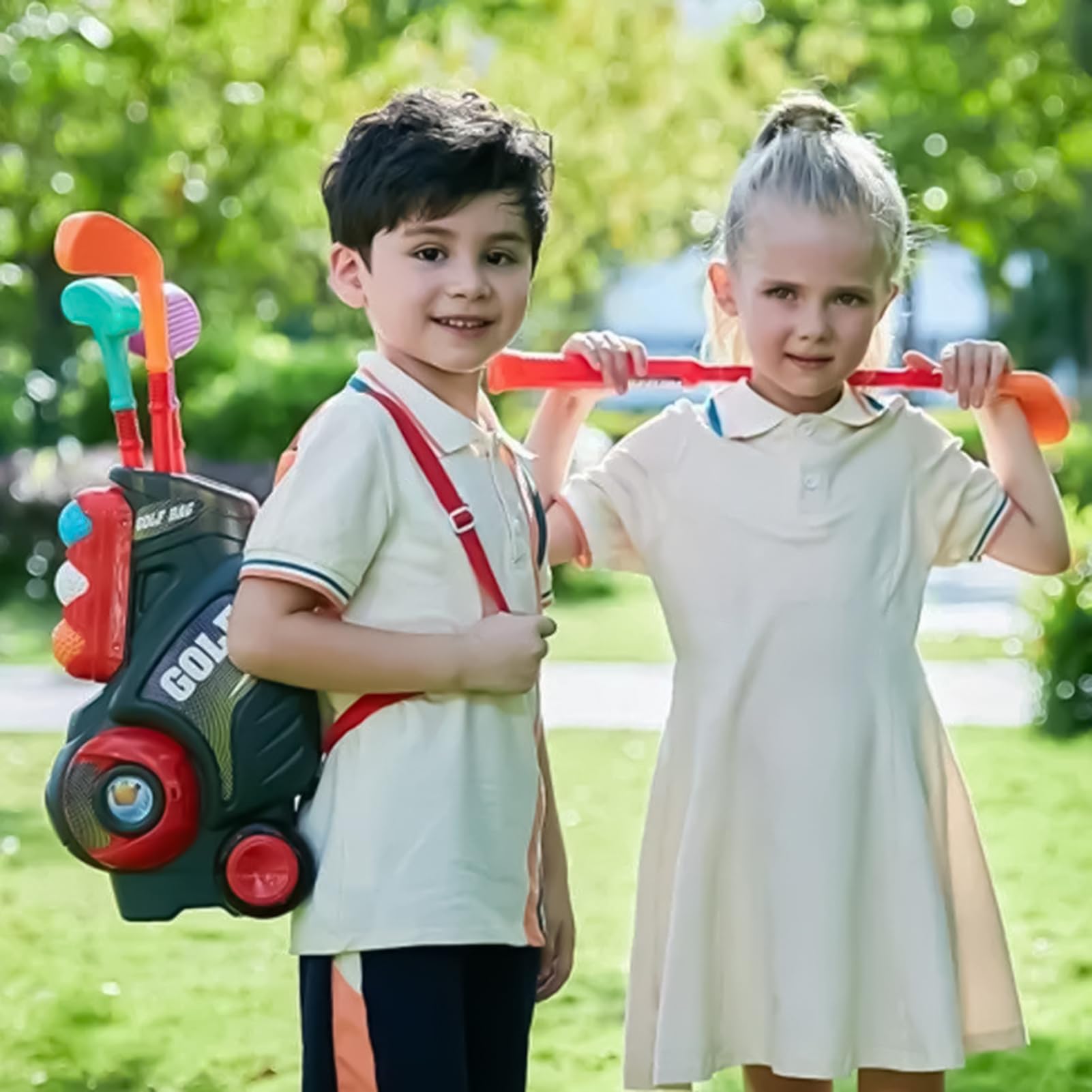 Kije Golfowe Dla Dzieci 2-5 Lat Przenośne Zabawki Sportowe Ogrodowe Do