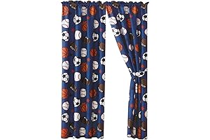 WPM Kids Collection Bedding 4 Piece Blue Curtain Set with Panel and...