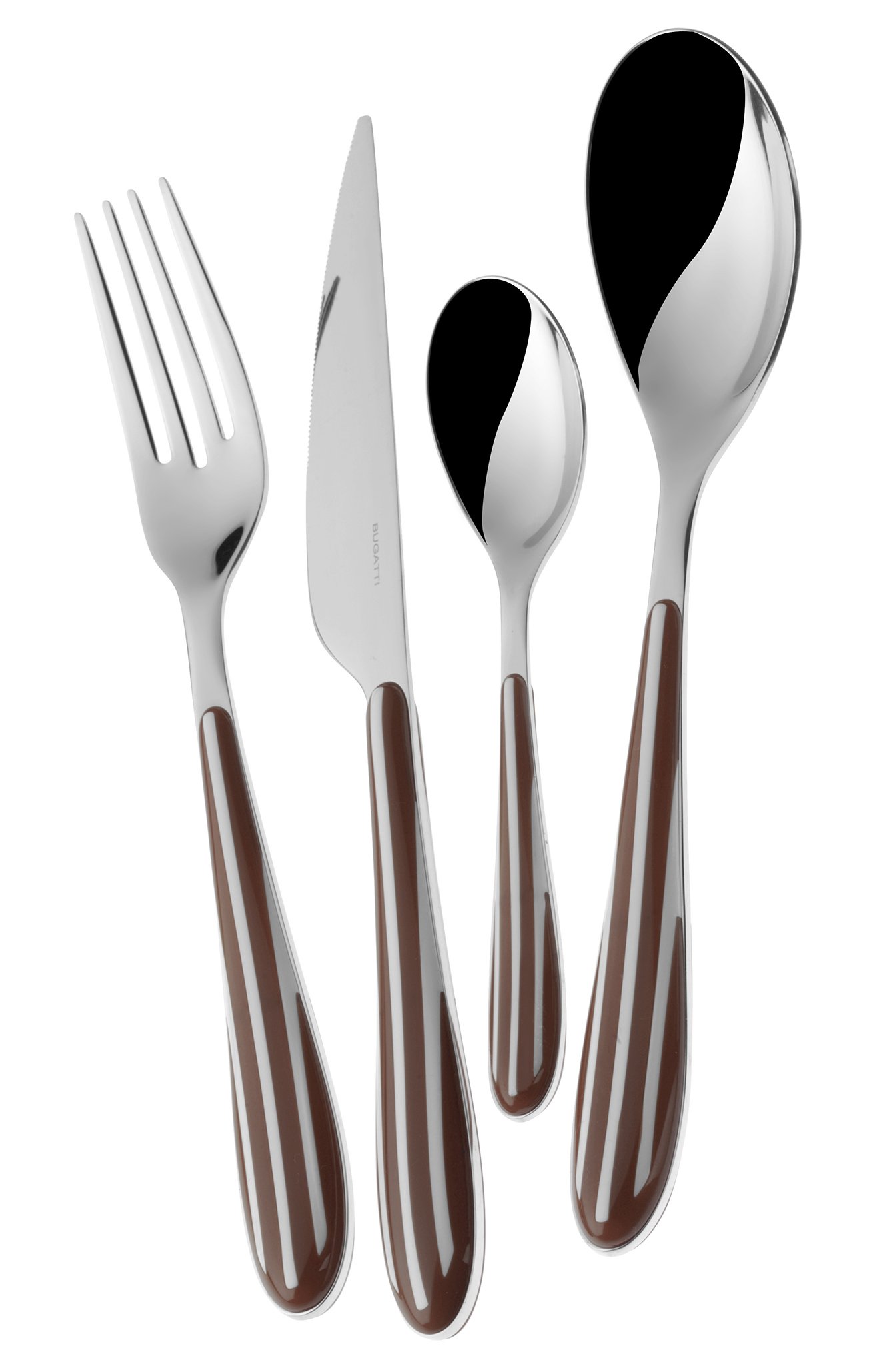 Ménagère Bugatti ZBTA-013F50 Zebra couverts acier inox de 24 pièces coloris tabac