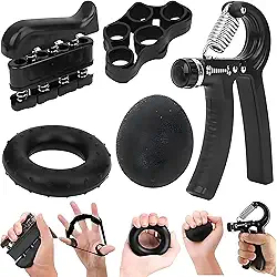 Hand Grip Kit com 5 Peças Fortalecedor de Mão Exercitador Dedos e Punhos Exercício Fisioterapia Dedos Mãos