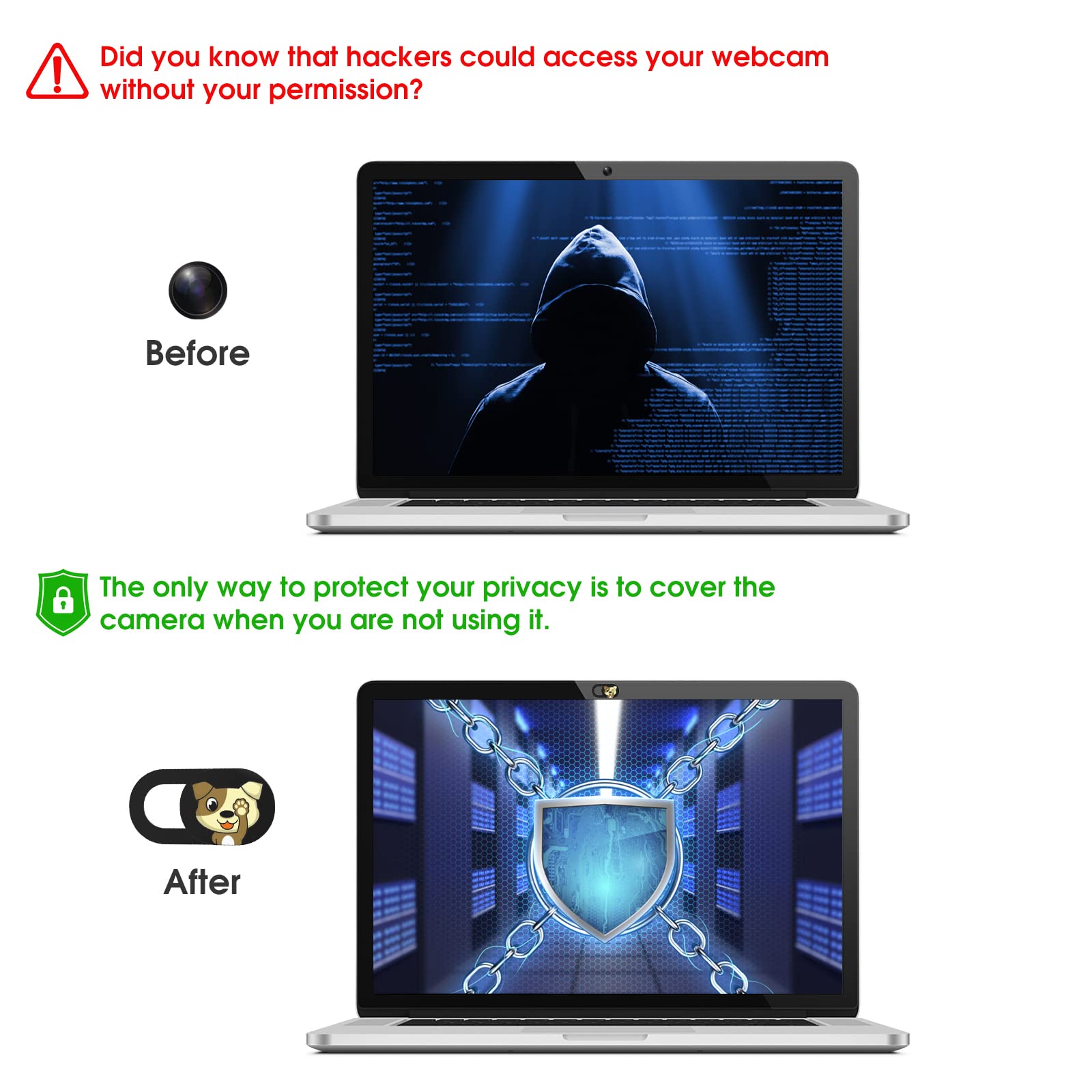 Copri Webcam Slider - 8 Pezzi Ultra Sottili Per Laptop, PC, Tablet E Smartphone, Protezione Privacy - Foto 3