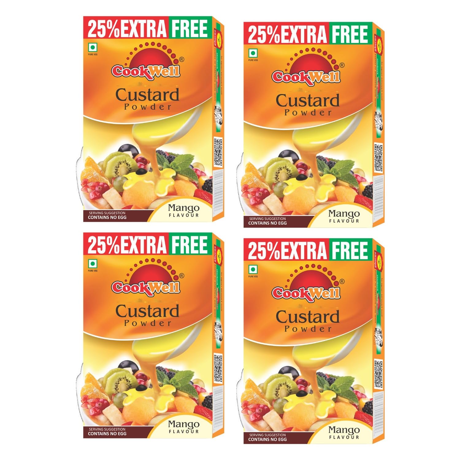 Cookwell Combo of Custard Powder Mango 100g × 4 - Tasty & Health Includes Four 100g Packs of Mango Custard Powder-image-19