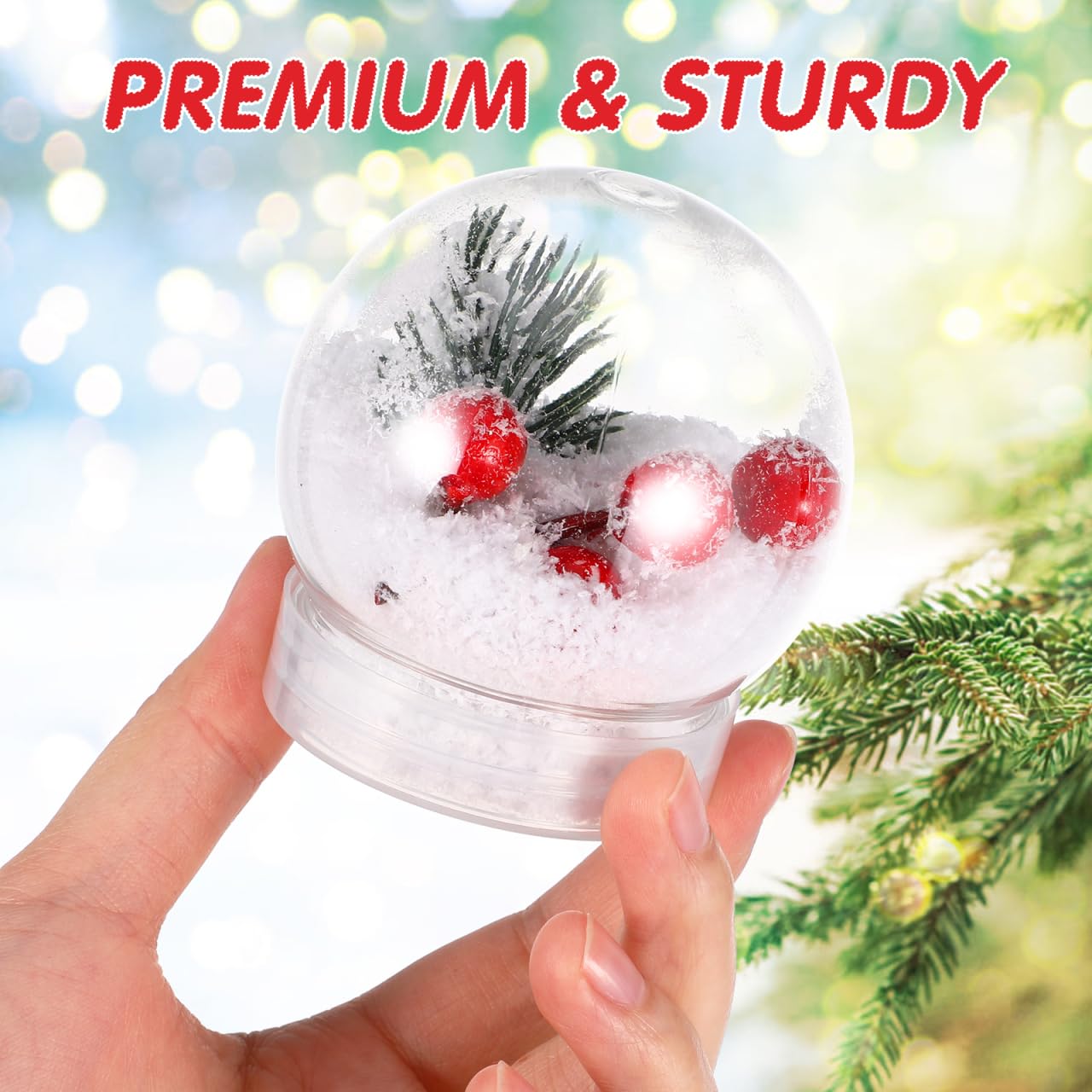 Yardwe 20 piezas bola de nieve DIY bola de agua kit de bola de nieve vacía plástico reutilizable transparente de 6 cm con tapón de rosca para bricolaje artesanía decoración