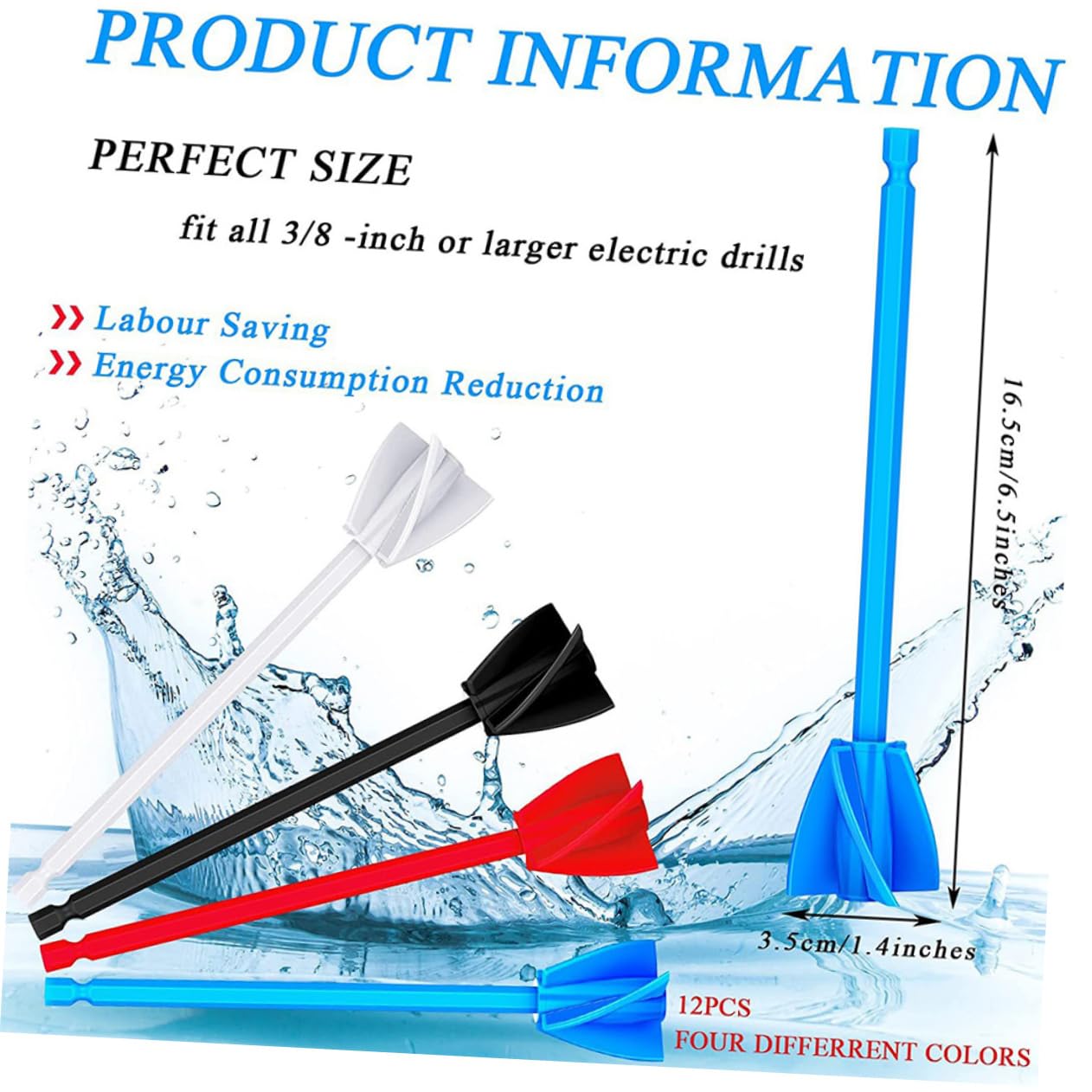 UKCOCO 24pezzi Miscelatore Per Vernici e Accessorio Per Trapano Design Per Mix Epoxy e Fluidi