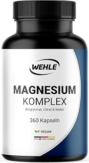 Magnesium Komplex hochdosiert – 360 Kapseln – 2250 mg pro Tag