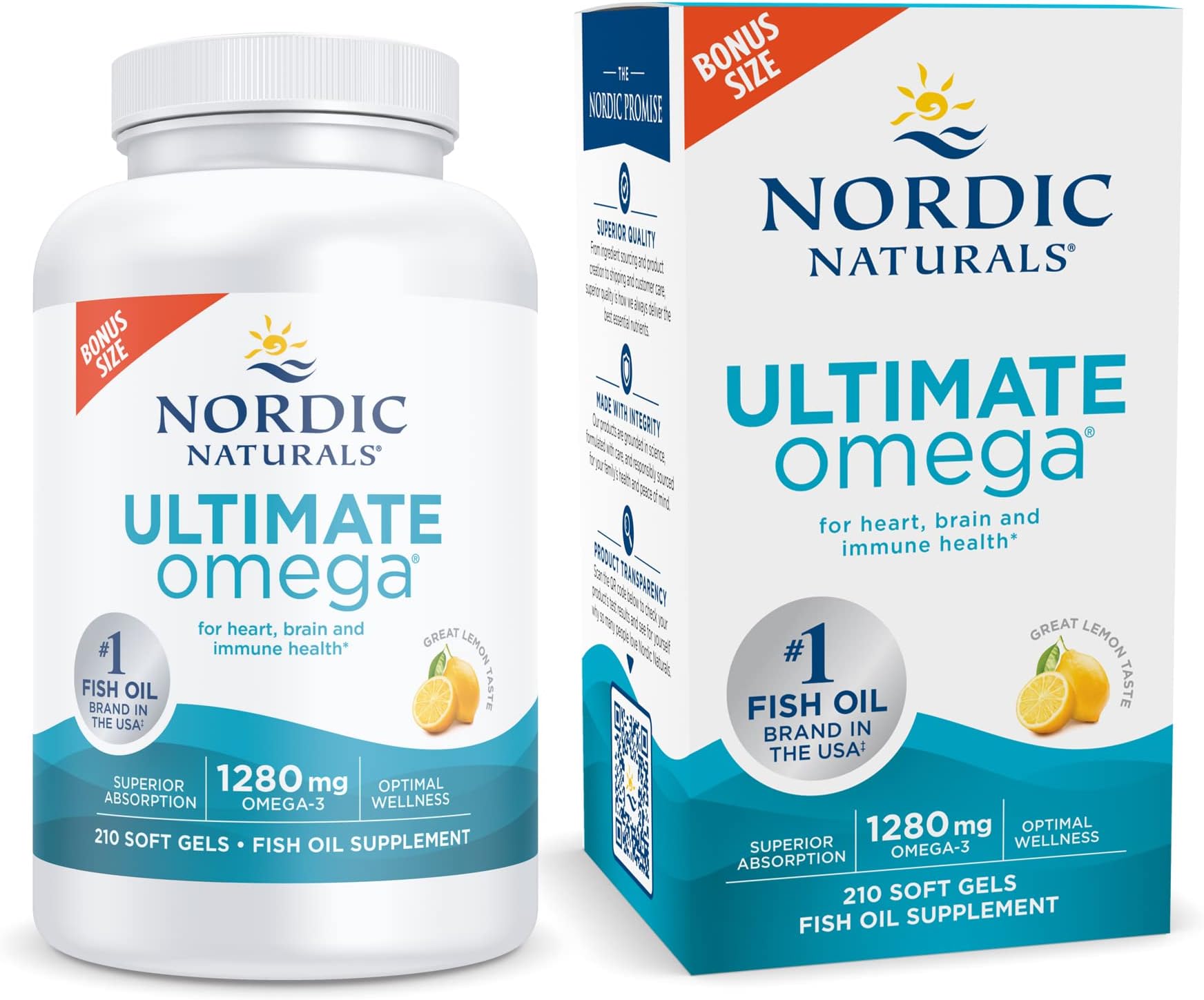 Nordic Naturals ProOmega, Lemon Flavor 180 Soft Gels