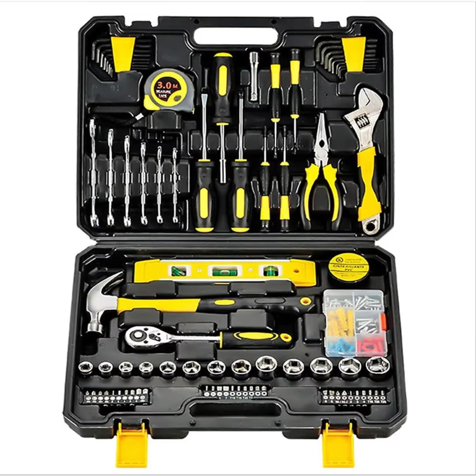 YNIYUJKL 108 Piece Ratchet Tool Set Hand Tools Kit For Home Auto Repairs Portable Sto Case Mechanic Tool Box Tial Home Improvement Tools