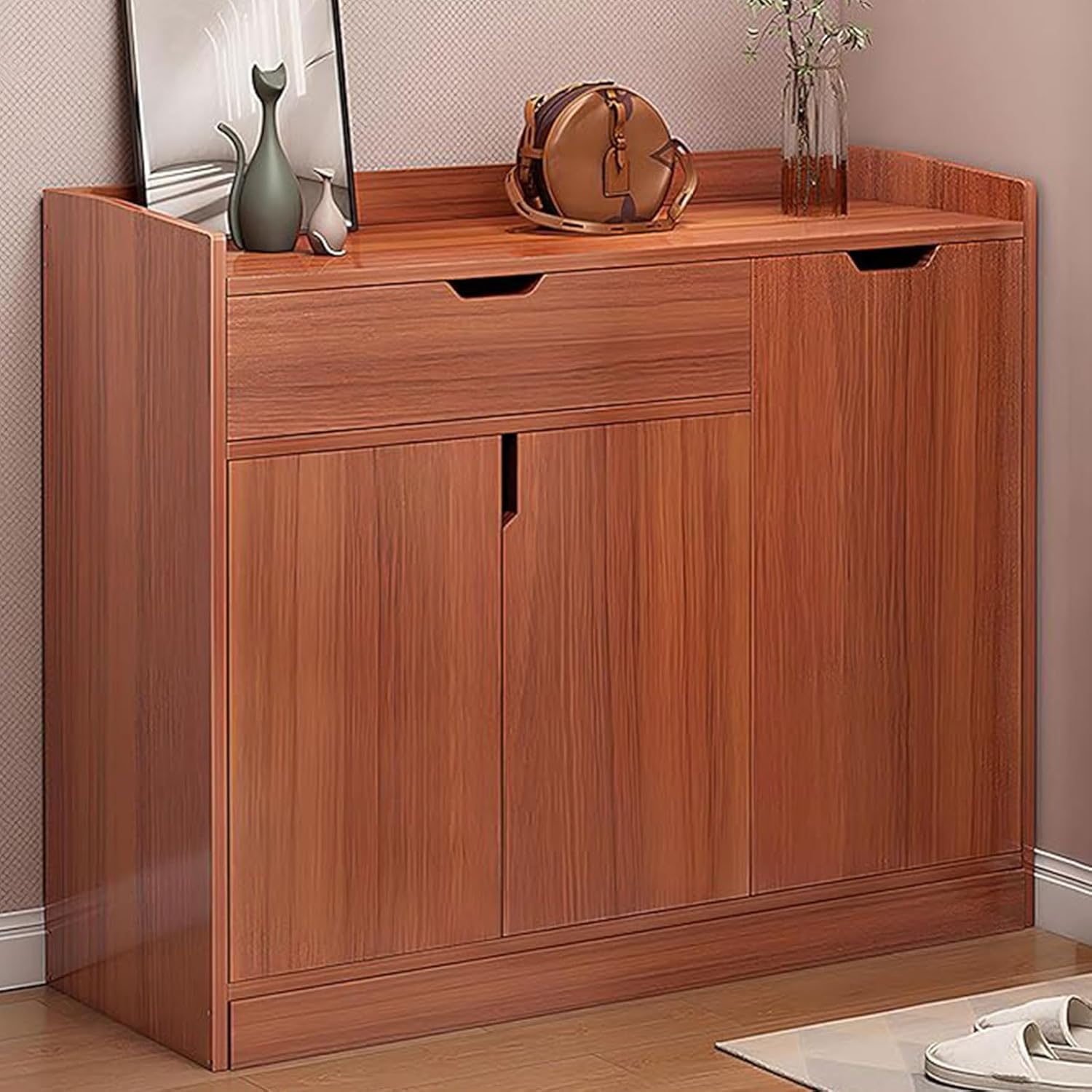 Shoe Storage Cabinet Cabinets Hallway Slim Cupboard Cupboards Hallways Slimline，Shoe Cabinet for Boots, High Heels, Slippers Free Standing Shoe Storage Cabinet Wood Shoe Organizer Cabinet wi