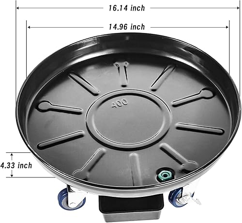Miniatura 2 de Organizador para plantas con ruedas, soporte de hierro resistente, carrito redondo para macetas para interiores y exteriores, sistema de drenaje