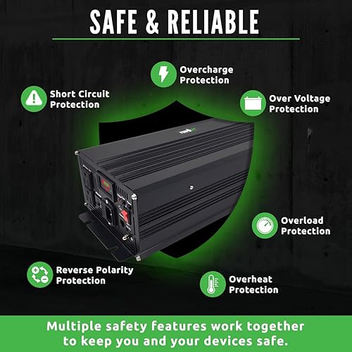 Miniatura 5 de PumpSpy Sistema de respaldo de batería de bomba de sumidero de 2000 W, sistema de respaldo seguro para emergencia y corte de energía, fuente de
