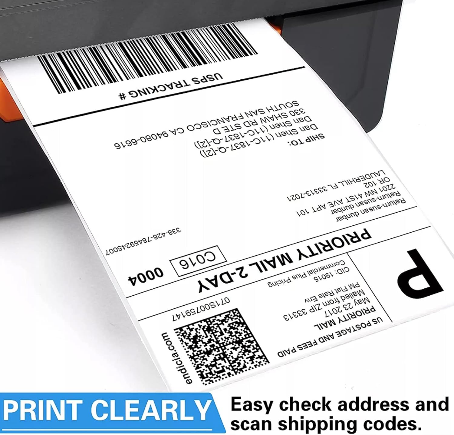 MPRT 4x6 Direct Thermal Shipping Labels - Pack of 500 Fanfold, Perforated - Compatible With Zebra, Rollo, MUNBYN, iDRPT Printers image 4