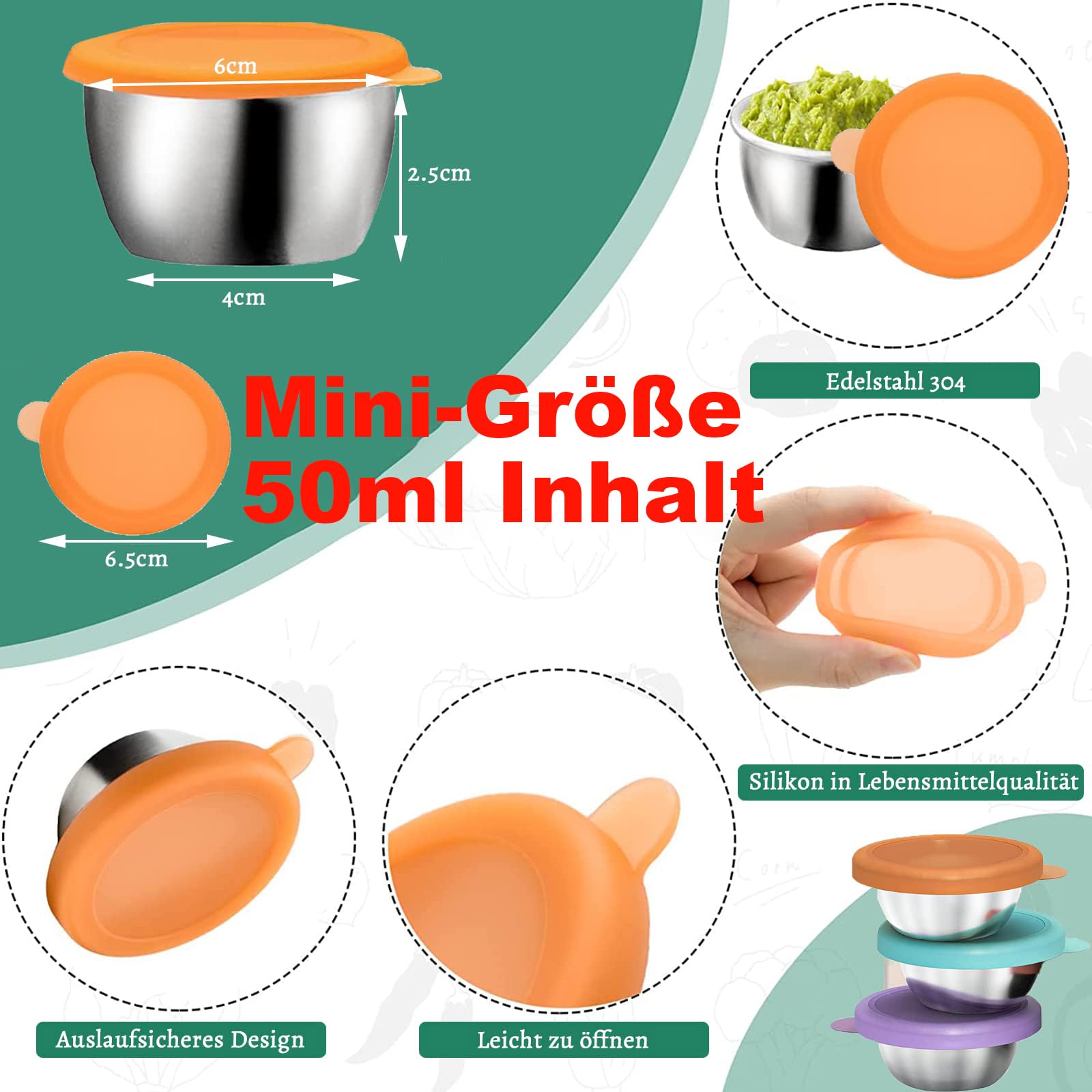 Set 3 contenitori per alimenti Snips - in plastica, da 0,6 litri