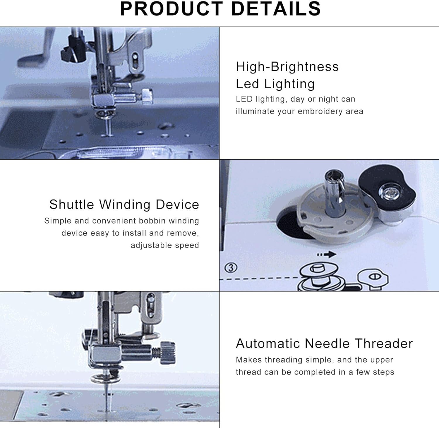 650 Stitches/min Electric Embroidery Machine,7" LCD Touch Screen Clothes Sewing Device Household‌,Embroidery Scope:10 x 23.5 cm and 10 x 10 cm