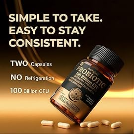 Probiotics with Prebiotics for Men and Women - 35 Strains Probiotics 100 Billion CFU for Gut & Digestive Health, Vegan Acidophilus Probiotic Supplement, Non-GMO Raw Probiotic 60 Capsules