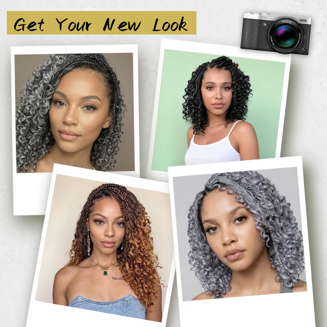 CISINPO 9-Piece Boho Crochet Box Braids Hair with Curly Ends