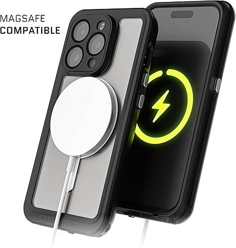 Miniatura 4 de Ghostek Nautical - Funda delgada impermeable para Apple iPhone 15 Pro, protector de pantalla y lente de cámara integrado, compatible con MagSafe