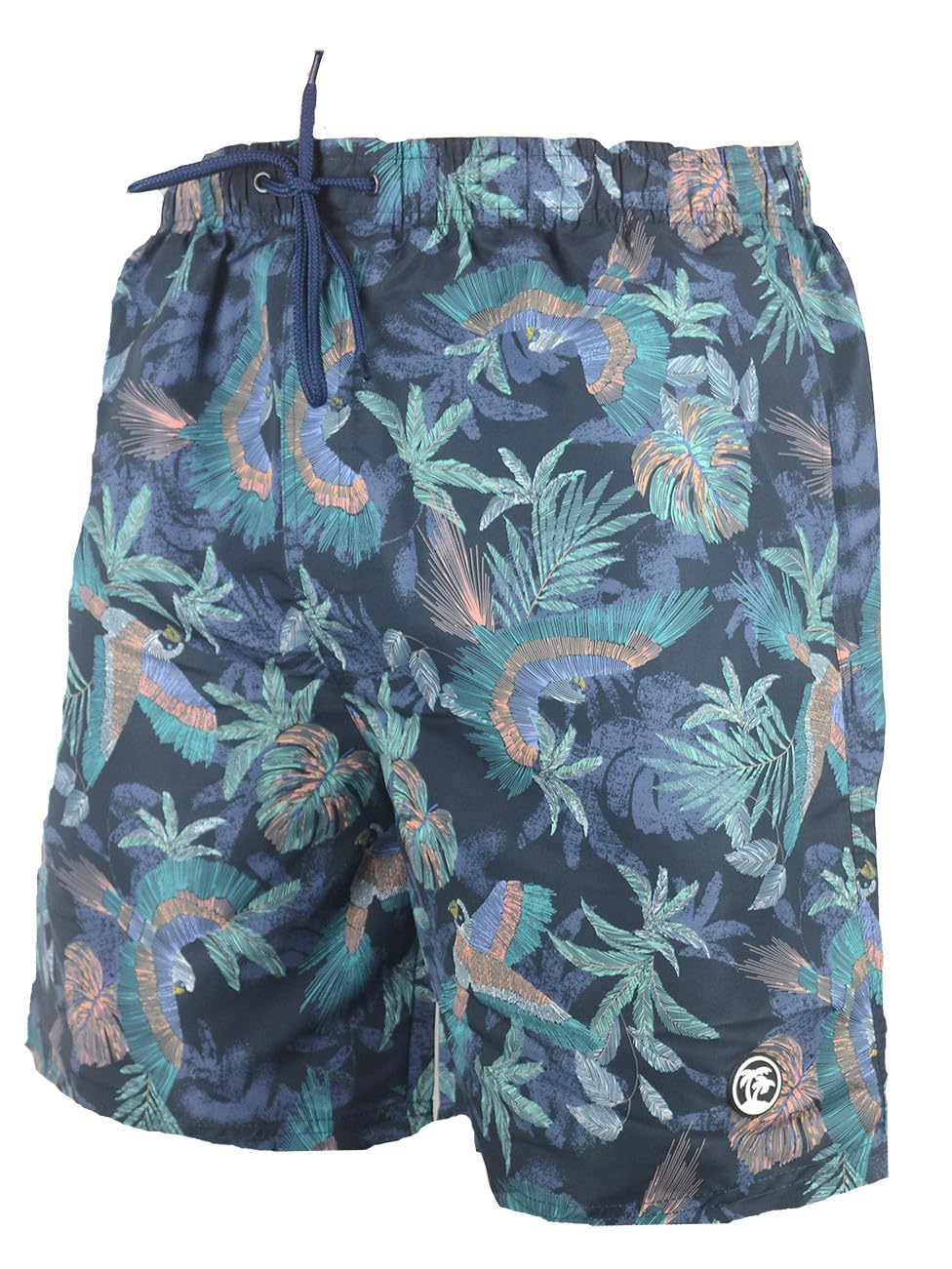 Espionage Big Mens Blue Green Nomme Swim Shorts Large Bird Print Oversized for Sizes 2XL 3XL 4XL 5XL 6XL 7XL 8XL, Size : 6XL