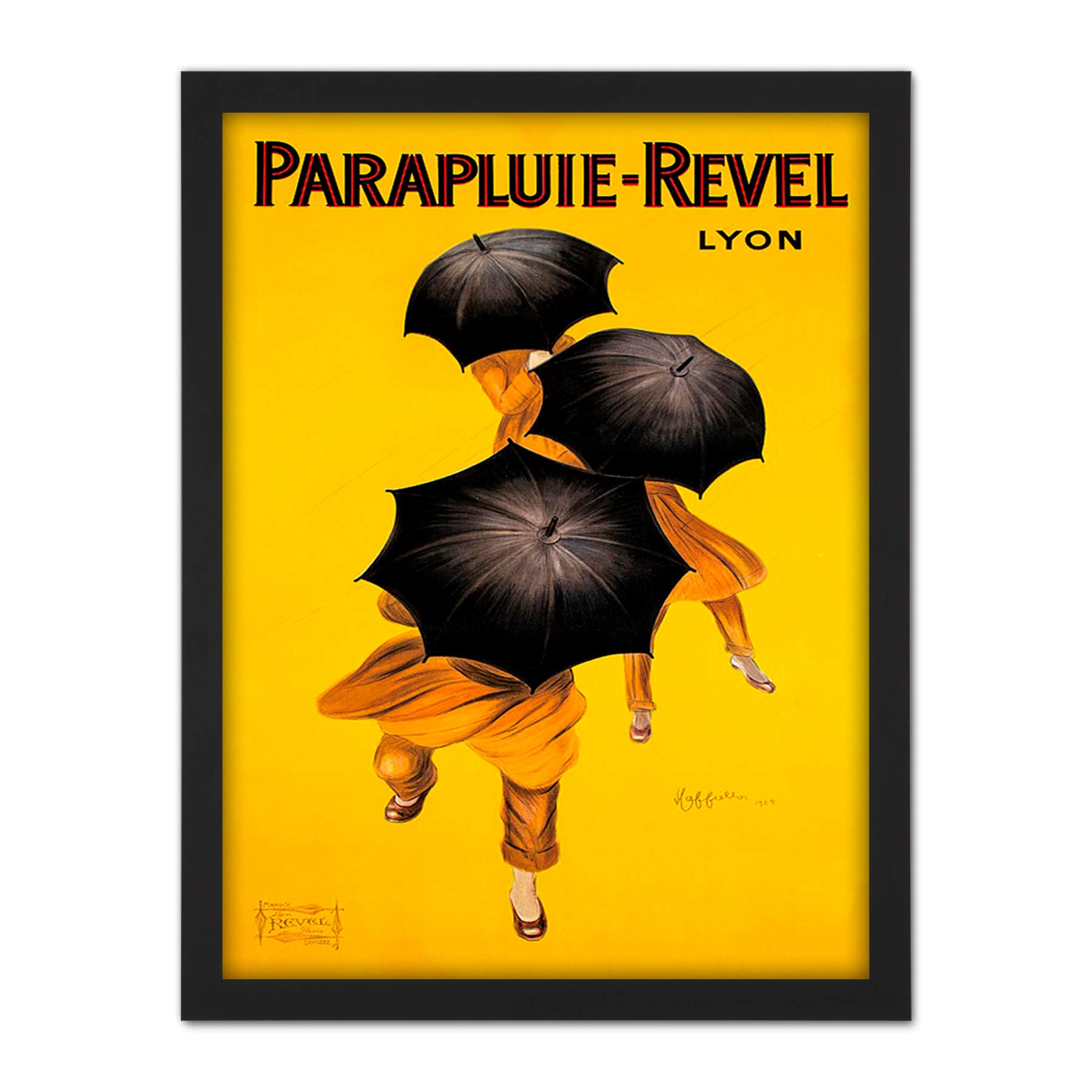 Wee Blue Coo Parapluie Revel Umbrella Rain Lyon France Artwork Framed Wall Art Print 18X24 Inch