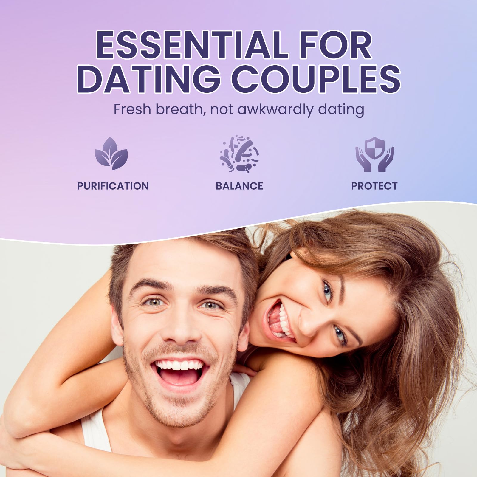 2-Pack Probiotic Oral Spray for Long-Lasting Fresh Breath, Alcohol-Free Fresh Breath Spray with Dual Cooling Mint, Travel-Sized Mouth Freshener for On-the-Go Use