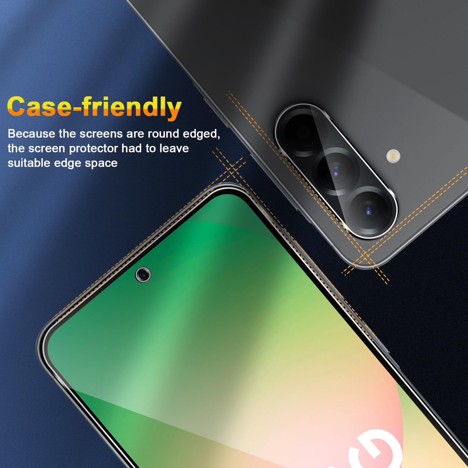 QULLOO Szkło hartowane do Samsung Galaxy A56 5G, 3 sztuki ochraniaczy ekranu i 2 sztuki osłony tylnej kamery, twardość 9H, folia ochronna na ekran HD, przejrzystość, odporność na zarysowania, ochrona