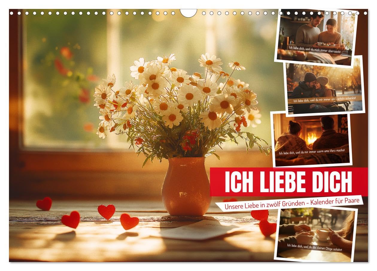 I LOVE YOU - Our love in twelve reasons UK-Version (Wall Calendar 2026 DIN A3 Landscape), CALVENDO 12 Month Wall Calendar โ image 1