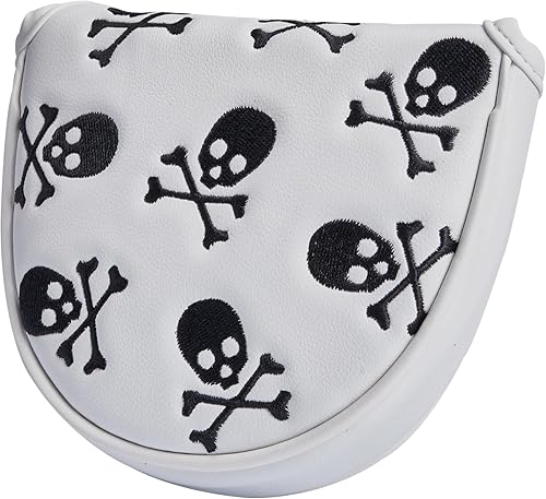 Miniatura 4 de Golf Club Skull Skeleton Mallet Putter Cover Magnetic Closure PU Leather Headcover