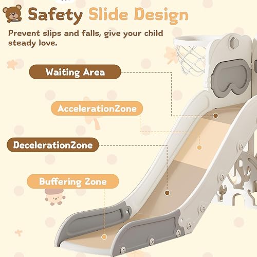 Miniatura 4 de Juego de tobogán 11 en 1 para niños pequeños, patio de juegos interior para niños de 1 a 3 años y niños pequeños, juego al aire libre con juego de
