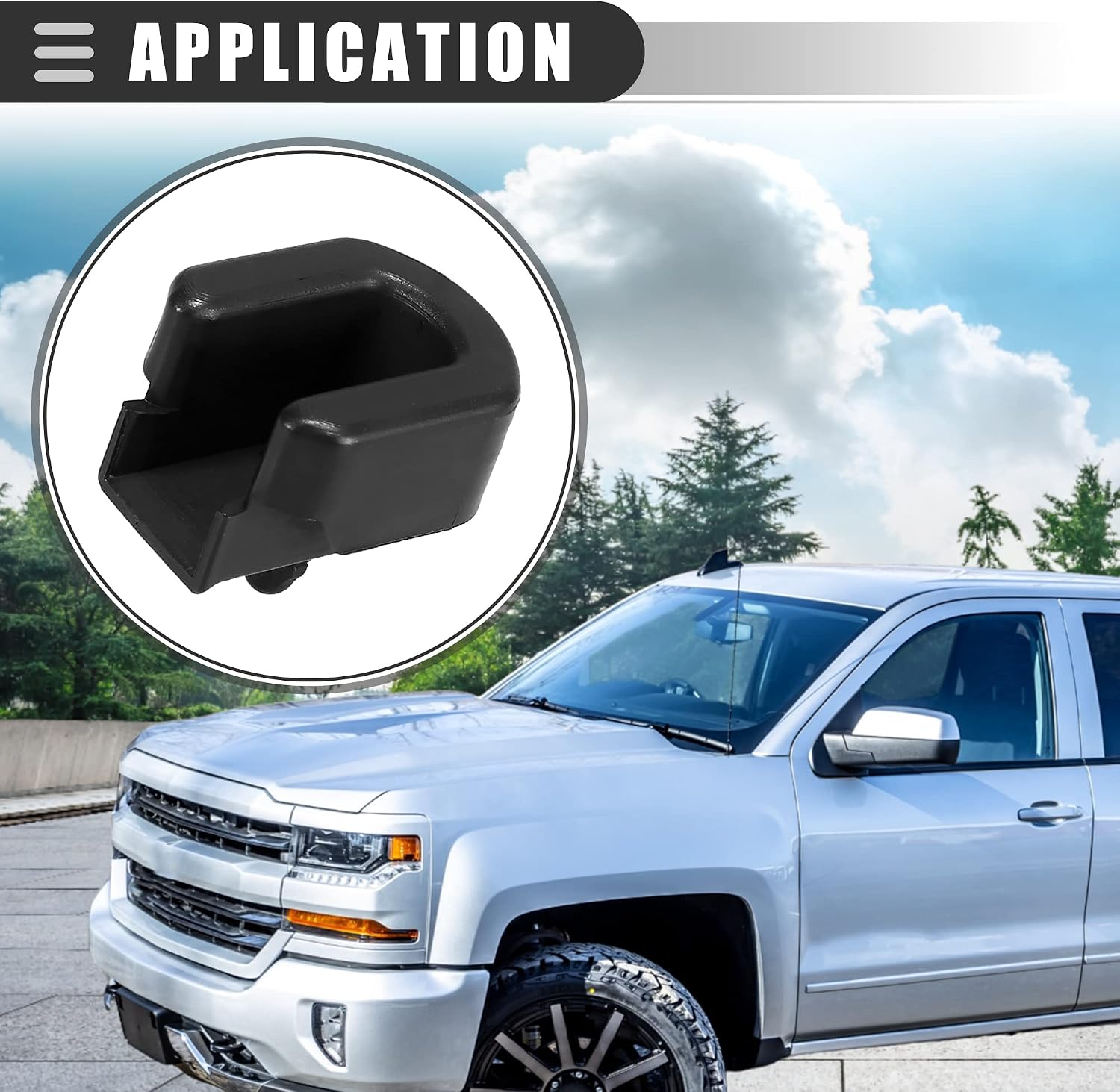 Motoforti Tailgate Bushing Lift Assist Rear Right, Truck Beds Tailgates, for GMC 2500HD 2015-2020, Plastic, Black