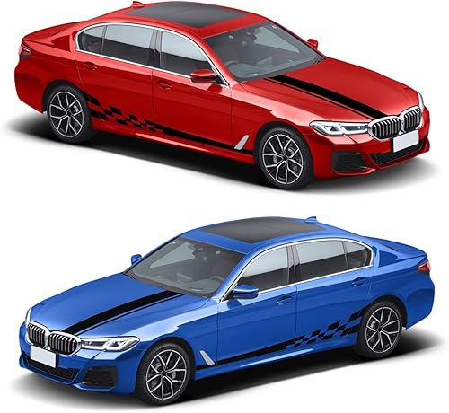 Miniatura 5 de QianBao 5 calcomanías para el lado del automóvil, calcomanías para espejo retrovisor, calcomanías para capó de auto, juego de calcomanías deportivas