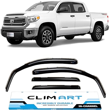Toyota Tundra Rain Guards (2007-2021 Double Cab) - In-Channel Window Deflectors, Black