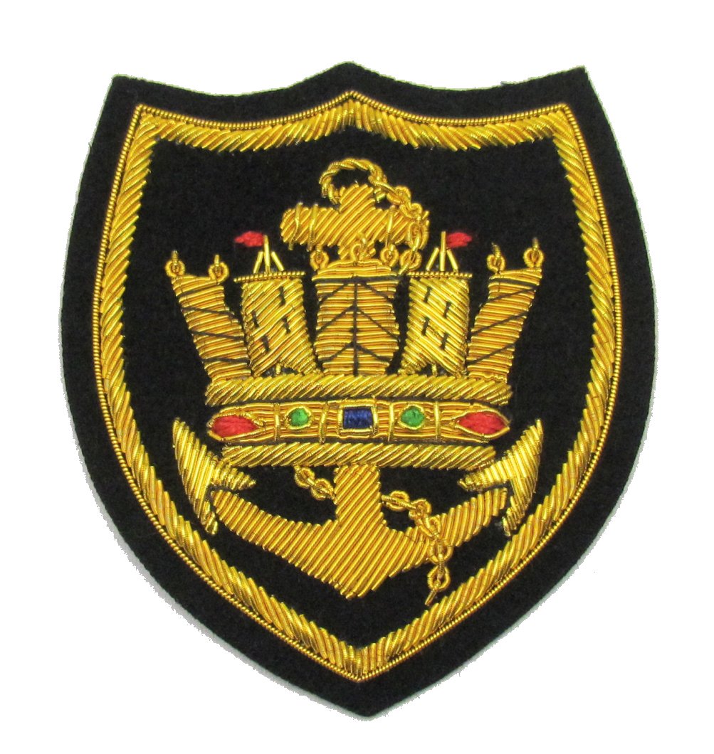 Uniform Store London Gold Black Badge Merchant Navy Marine Blazer Badg R654
