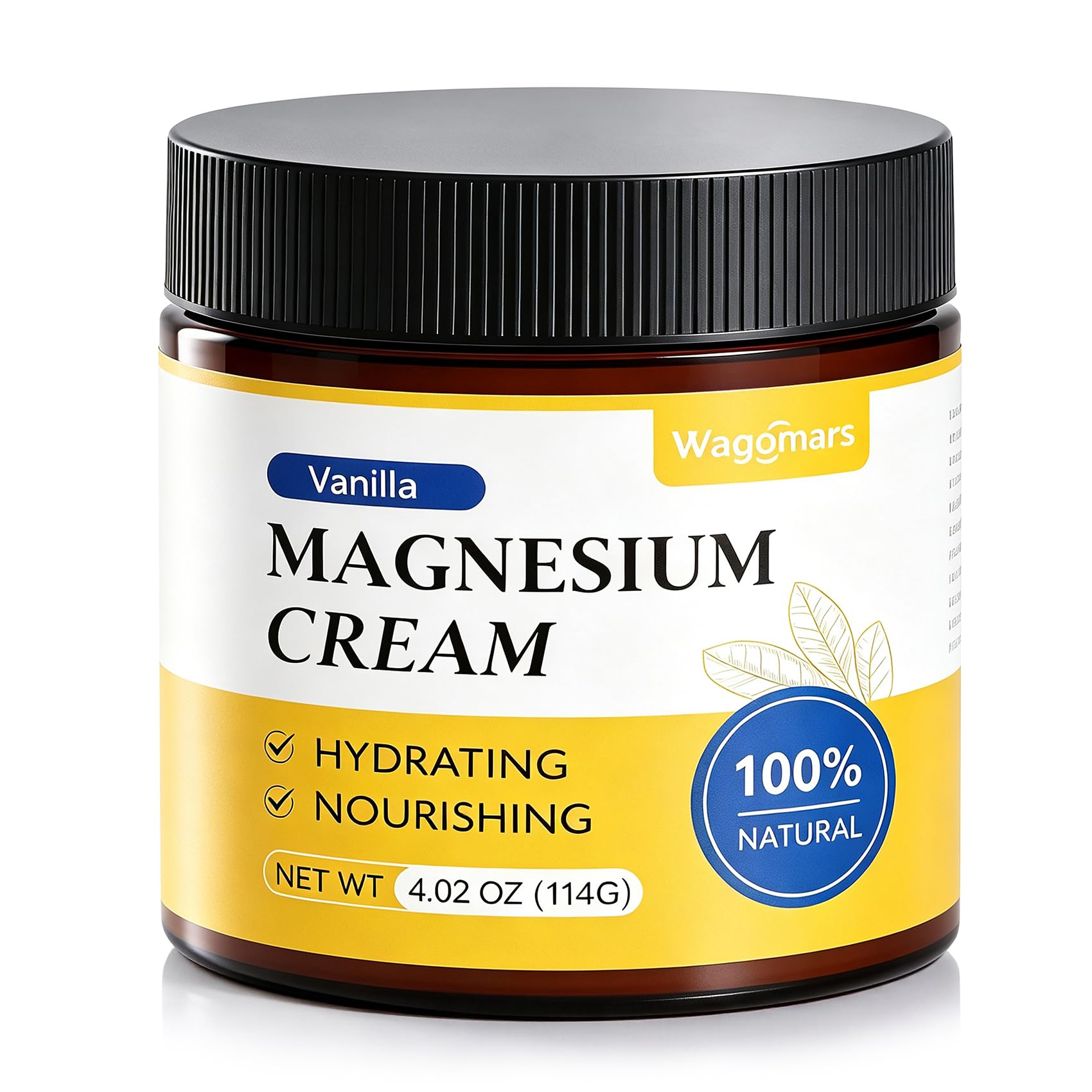 Magnesium Cream - Natural Magnesium Lotion - Body Butter with Shea Butter & Coconut Oil - Fast-Absorbing, Lightweight - Deep Hydration for All Skin Types - Suitable for Kids (Vanilla)