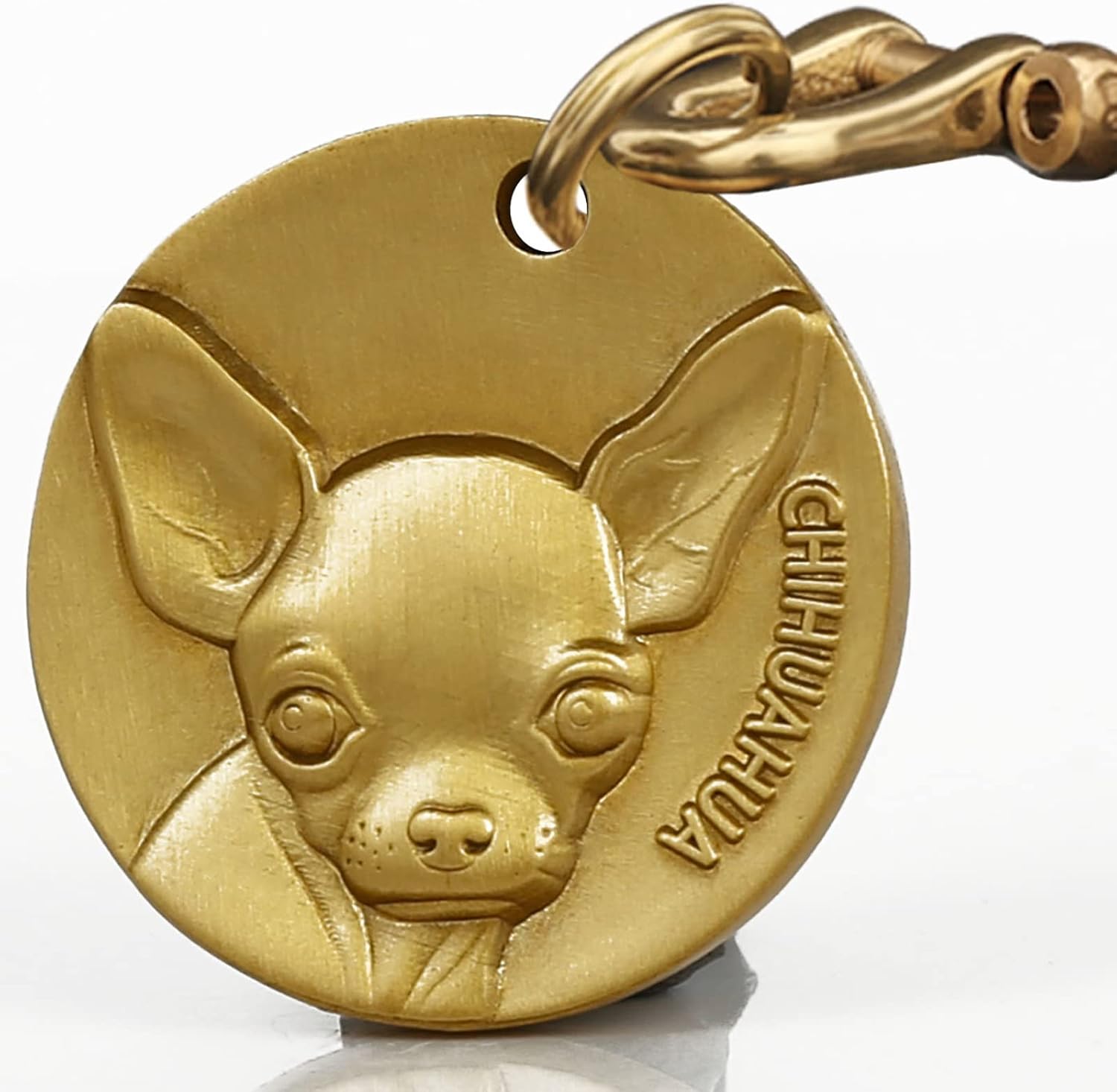 Etiqueta para perro retro de cobre puro tridimensional con estampado de mascotas en relieve, etiquetas personalizadas para mascotas, etiquetas de